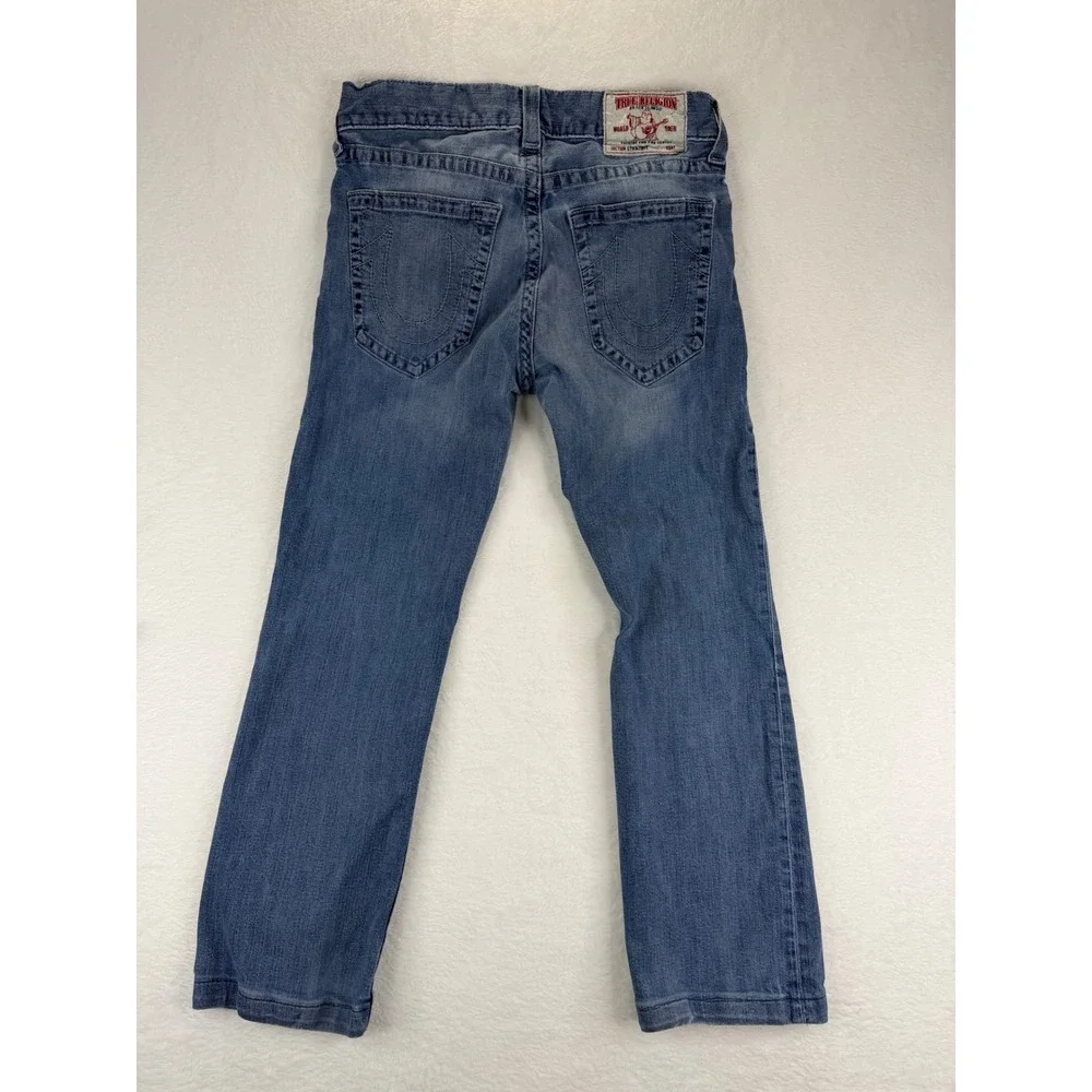 True Religion Mens Straight Leg Jeans Blue Medium Wash Denim Size 32x27